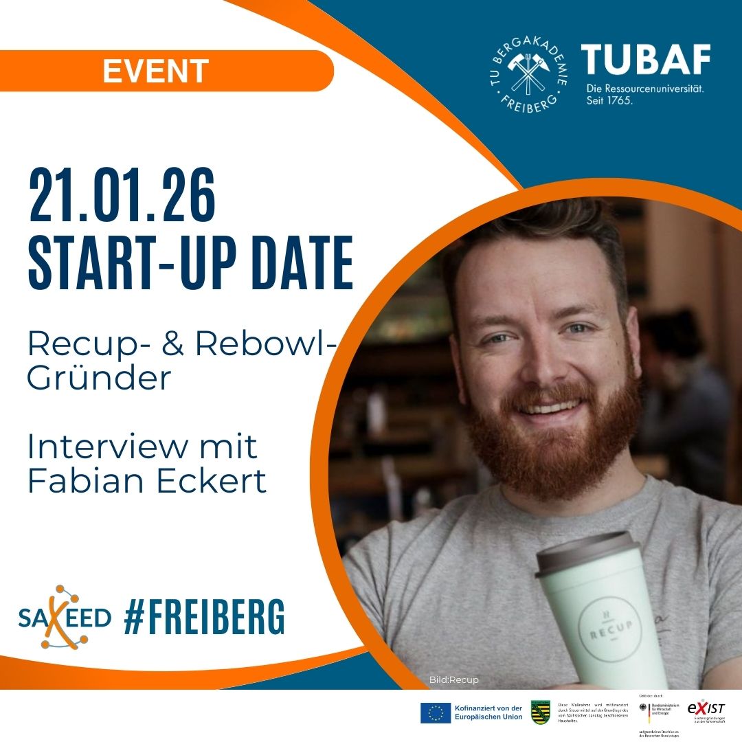 SAXEED-Interview: Startup Date mit RECUP- & REBOWL-Gründer Fabian Eckert – Public Viewing Event in Freiberg
